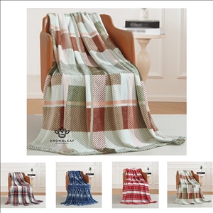 Flannel Fleece Luxury Throw Checkered Gradient Blanket